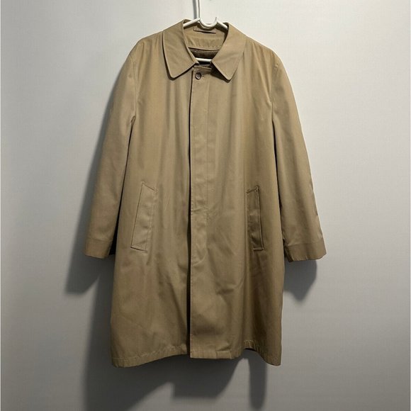 BOTANY 500 MEN'S‎ TRENCH COAT Size 44R Removable LUXURY LINING - Picture 1 of 10